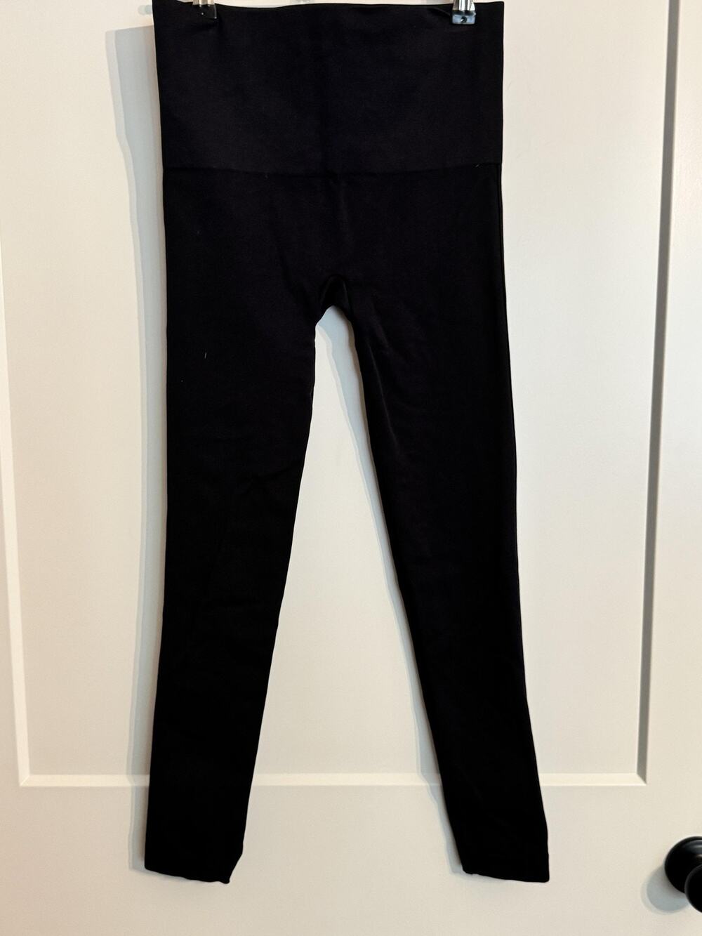 Spanx Leggings Sz L Black Shaping Ankle Length Stretch Pull On Comfort Capsule